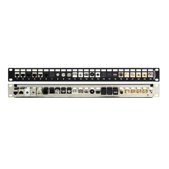 Delock Keystone Patch Panel, για 19" rack, 24 ports, Μαύρο