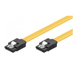 Powertech Καλώδιο Sata σε Sata 7-Pin CAB-W024, με Μεταλλική Ασφάλεια 0.5M Κίτρινο