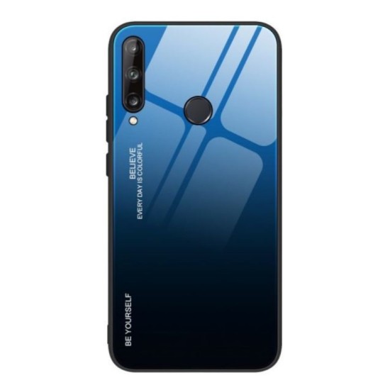 Powertech Θήκη Aurora glass MOB-1500 για Huawei P40 Lite E/Y7p 2020, μαύρη-Μπλε