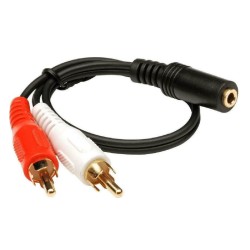 Powertech καλώδιο CAB-R016 2x RCA (M) σε 3.5mm 3pIn jack (F), CCS, 3m