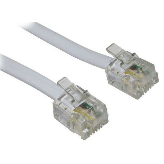 Powertech Καλώδιο Τηλεφώνου RJ11 6P4C, 7m, Λευκό
