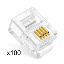Powertech Plug Γραμμής Τηλεφώνου RJ11 6p4c, 100τεμ