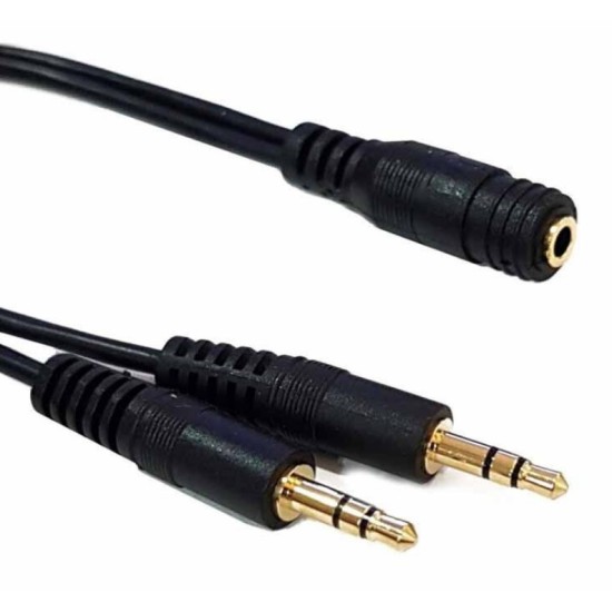 Powertech Καλώδιο 3.5mm Female σε 2x 3.5mm male, 0.20m
