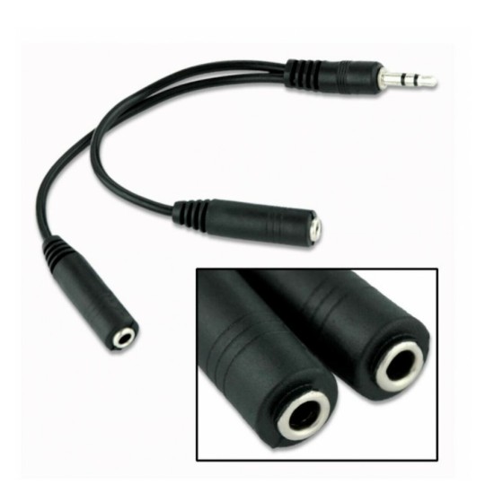 Powertech Καλώδιο 3.5mm (M) σε 2x 3.5mm (F) CAB-J011, Μαύρο, 0.2m Powertech Καλώδιο 3.5mm (M) σε 2x 3.5mm (F) CAB-J011, Μαύρο, 0.2m