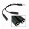 Powertech Καλώδιο 3.5mm (M) σε 2x 3.5mm (F) CAB-J011, Μαύρο, 0.2m