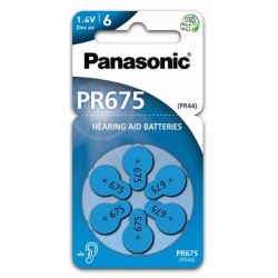PANASONIC μπαταρίες ακουστικών βαρηκοΐας PR675, mercury free, 1.4V, 6τμχ