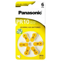PANASONIC μπαταρίες ακουστικών βαρηκοΐας PR10, mercury free, 1.4V, 6τμχ
