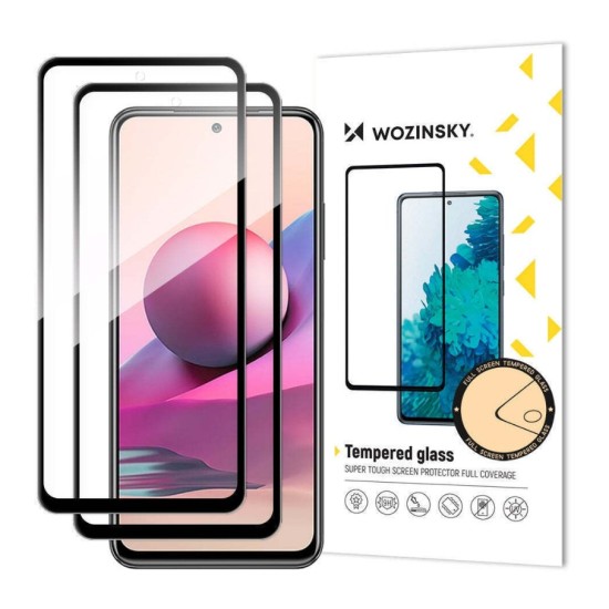 Wozinsky 2x Tempered Glass Full Glue Super Tough Screen Protector Full Coveraged with Frame Case fo