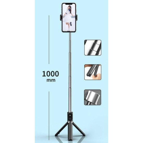 Proda selfie stick τηλεσκοπικό πτυσσόμενο τρίποδο selfie stick με τηλεχειριστήριο bluetooth μαύρο P Proda selfie stick τηλεσκοπικό πτυσσόμενο τρίποδο selfie stick με τηλεχειριστήριο bluetooth μαύρο P