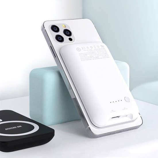 Ασύρματος Φορτιστής WK Design Magnetic Wireless Power Bank 5000 mAh, MagSafe Compatible (WP-215 bla