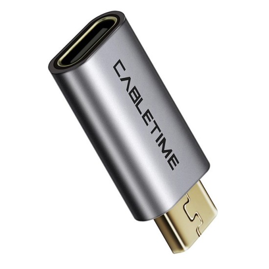 CABLETIME αντάπτορας OTG Micro USB σε USB Type-C C160, γκρι