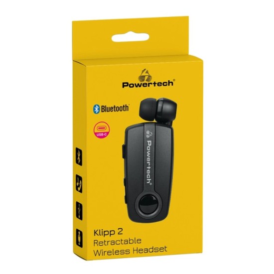 POWERTECH Bluetooth earphone Klipp 2 PT-998, multipoint, BT V5.1, γκρι POWERTECH Bluetooth earphone Klipp 2 PT-998, multipoint, BT V5.1, γκρι