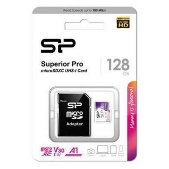 SILICON POWER κάρτα μνήμης Superior Pro microSDXC UHS-I, 128GB, Class 30 SILICON POWER κάρτα μνήμης Superior Pro microSDXC UHS-I, 128GB, Class 30