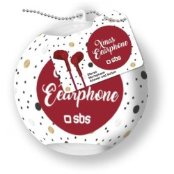 SBS HANDSFREE STEREO EARSET 3.5 JACK XMAS BALL red