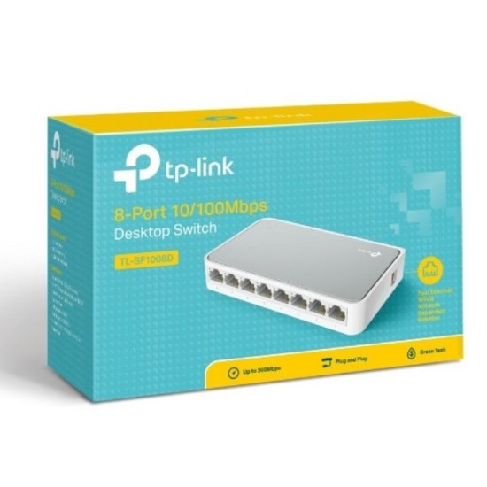 TP-LINK Desktop Switch TL-SF1008D, 8-port 10/100Mbps, Ver. 8.2 TP-LINK Desktop Switch TL-SF1008D, 8-port 10/100Mbps, Ver. 8.2