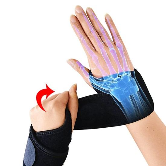 Hurtel Velcro fabric stabilizer left wrist orthosis band black (9 inches)