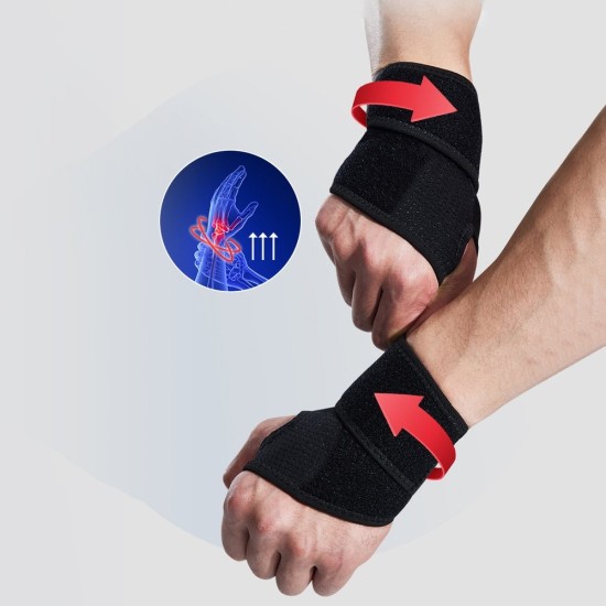 Hurtel Velcro fabric stabilizer left wrist orthosis band black (9 inches)