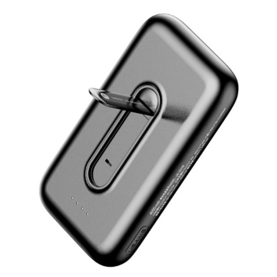 USAMS power bank PB51 με stand, 4000mAh, USB & ασύρματη φόρτιση, μαύρο