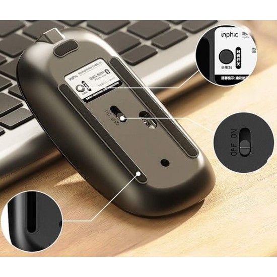 Inphic M2B Wireless Silent Mouse Bluetooth (Black)