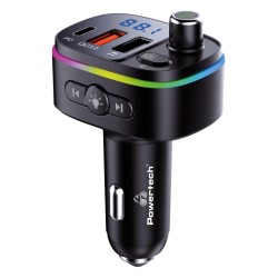 Powertech FM Transmitter PT-958 με οθόνη, RGB, QC3.0, Bluetooth, Μαύρο Powertech FM Transmitter PT-958 με οθόνη, RGB, QC3.0, Bluetooth, Μαύρο