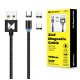 Wozinsky Magnetic Cable USB / micro USB / USB Typ C / Lightning 1m with LED light (WMC-01) Μαύρο