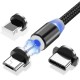 Wozinsky Magnetic Cable USB / micro USB / USB Typ C / Lightning 1m with LED light (WMC-01) Μαύρο