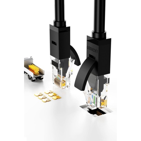 Ugreen Ethernet patchcord cable RJ45 Cat 6 UTP 1000Mbps 10m (20164) Μαύρο
