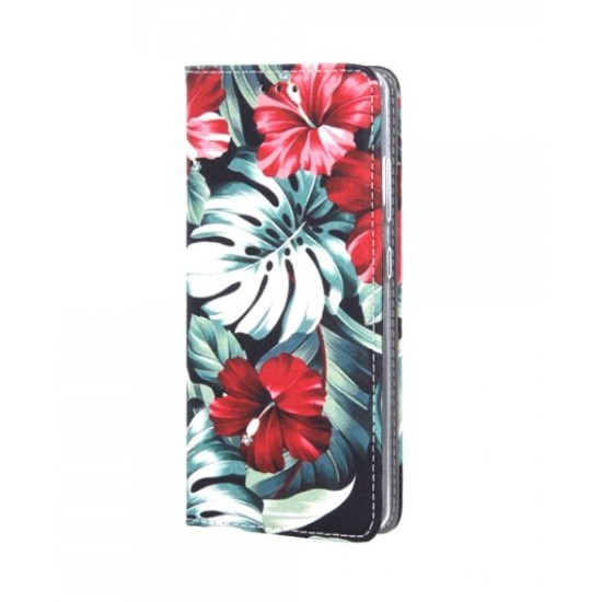 Θήκη SMART TRENDY Book for Samsung A32 5G, Πολύχρωμα λουλούδια Κόκκινα
