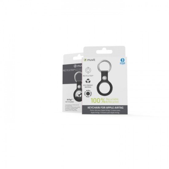 Muvit For Change Airtag PU Leather Μαύρο