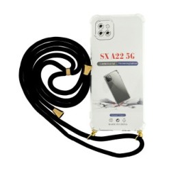 Θήκη Ancus Crossbody για Samsung SM-A226F Galaxy A22 5G Με Κορδόνι μαύρο Διάφανη