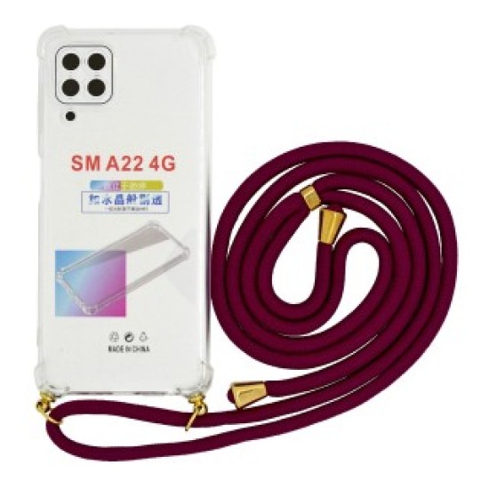 Θήκη Ancus Crossbody για Samsung SM-A225F Galaxy A22 με Κορδόνι Κόκκινο Διάφανη Θήκη Ancus Crossbody για Samsung SM-A225F Galaxy A22 με Κορδόνι Κόκκινο Διάφανη