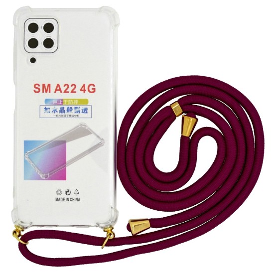 Θήκη Ancus Crossbody για Samsung SM-A225F Galaxy A22 με Κορδόνι Κόκκινο Διάφανη Θήκη Ancus Crossbody για Samsung SM-A225F Galaxy A22 με Κορδόνι Κόκκινο Διάφανη