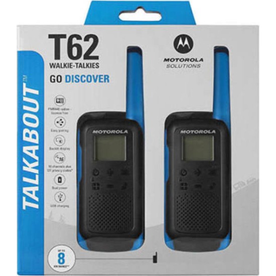 Motorola Talkabout T62 Ασύρματος Πομποδέκτης PMR Σετ 2τμχ Μπλε