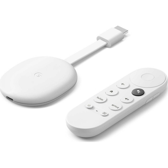 Google Smart TV Stick Chromecast with Google TV 4K UHD με Bluetooth / Wi-Fi / HDMI Snow και Google