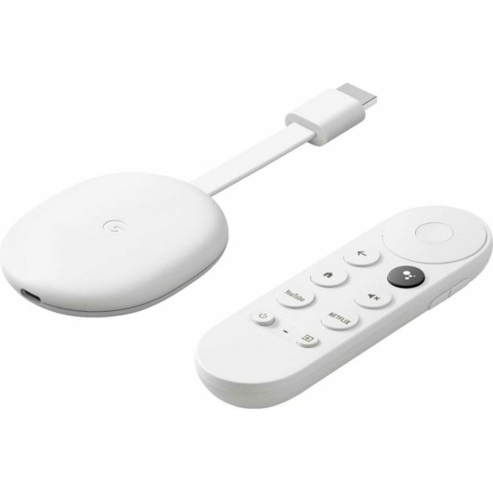 Google Smart TV Stick Chromecast with Google TV 4K UHD με Bluetooth / Wi-Fi / HDMI Snow και Google