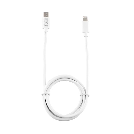 Lime Regular USB 2.0 Cable USB-C male - Lightning longer tip 1m (LCL01) Λευκό