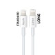 Lime Regular USB 2.0 Cable USB-C male - Lightning longer tip 1m (LCL01) Λευκό