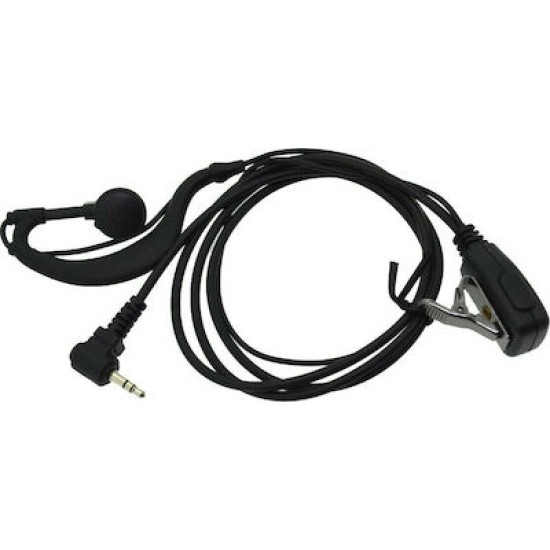 Hands Free Mono Ancus HiConnect 2.5mm με πλήκτρο απάντησης για Walkie Talkie Bulk Μαύρο