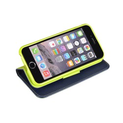 Fancy Wallet Δερματίνης Galaxy A52 4G / A52 5G / A52s Μπλε - Λαχανί