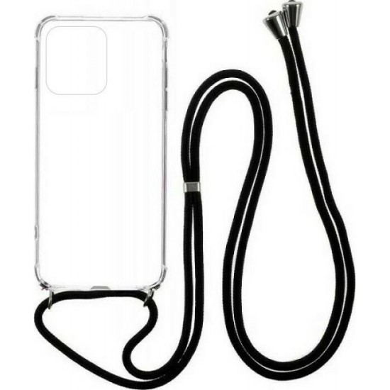 Θήκη Ancus Crossbody για Apple iPhone 11 Διάφανη με Κορδόνι Μαύρο