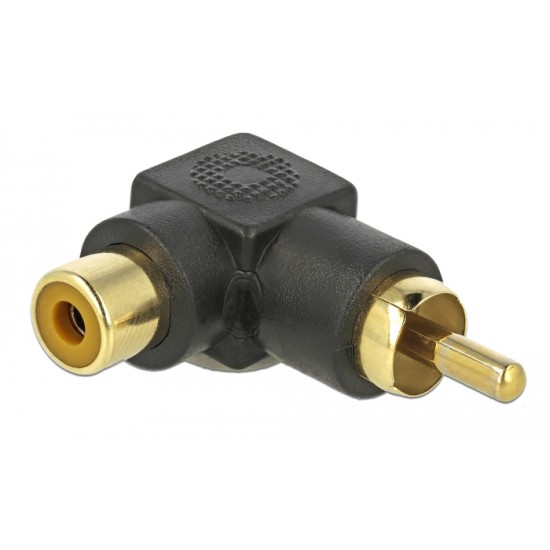 DELOCK Αντάπτορας RCA male σε RCA female, γωνιακός