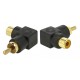 DELOCK Adapter RCA male σε RCA female 66168, γωνιακός, μαύρος