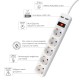 LIME ΠΟΛΥΠΡΙΖΟ 5 ΣΟΥΚΟ + 2 USB 3.5A LS-52US30W ΜΕ ΔΙΑΚΟΠΤΗ - ΠΑΙΔΙΚΗ ΠΡΟΣΤΑΣΙΑ ΥΠΕΡΤΑΣΗΣ & ΥΠΕΡΦΟΡΤ