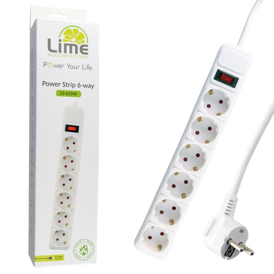 LIME ΠΟΛΥΠΡΙΖΟ 6 ΣΟΥΚΟ LS-615W ΜΕ ΔΙΑΚΟΠΤΗ - ΠΑΙΔΙΚΗ ΠΡΟΣΤΑΣΙΑ ΥΠΕΡΤΑΣΗΣ & ΥΠΕΡΦΟΡΤΩΣΗΣ (3x1.5mm2) LIME ΠΟΛΥΠΡΙΖΟ 6 ΣΟΥΚΟ LS-615W ΜΕ ΔΙΑΚΟΠΤΗ - ΠΑΙΔΙΚΗ ΠΡΟΣΤΑΣΙΑ ΥΠΕΡΤΑΣΗΣ & ΥΠΕΡΦΟΡΤΩΣΗΣ (3x1.5mm2)