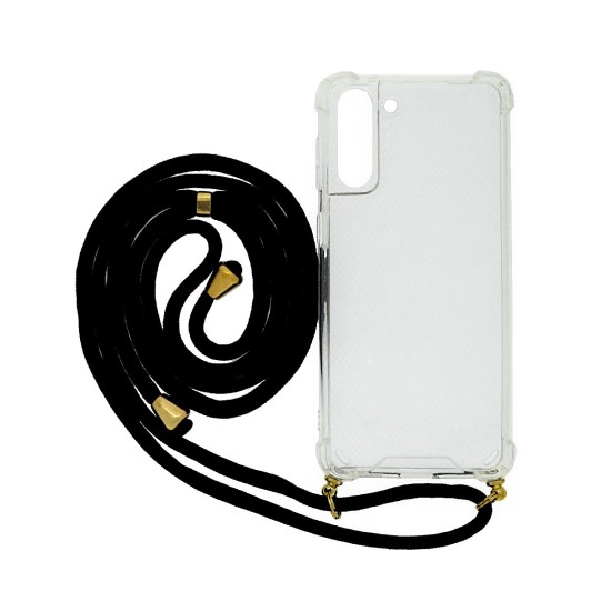 Θήκη Ancus Crossbody για Samsung SM-G996B Galaxy S21+ 5G με Κορδόνι Μαύρο Διάφανη