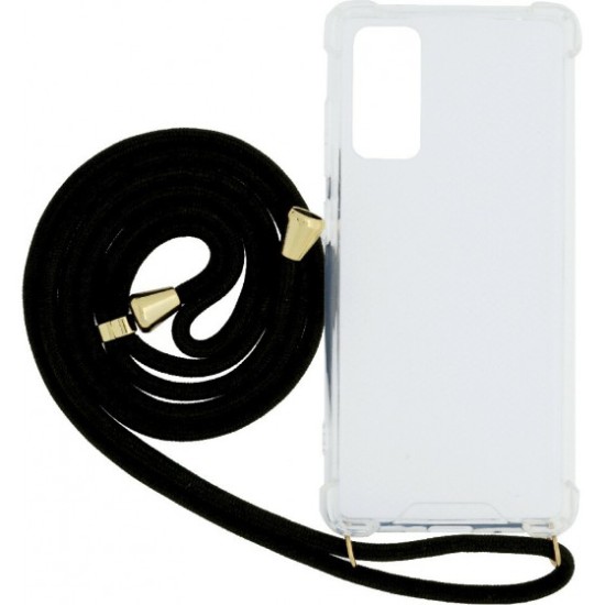 Θήκη Ancus Crossbody για Samsung SM-G780 Galaxy S20 FE με Κορδόνι Μαυρo Διάφανη