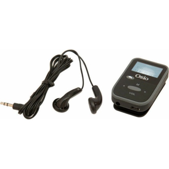 Osio MP3 Player-FM Radio Με Οθονη κ Κλιπ Ζωνης Μαυρο