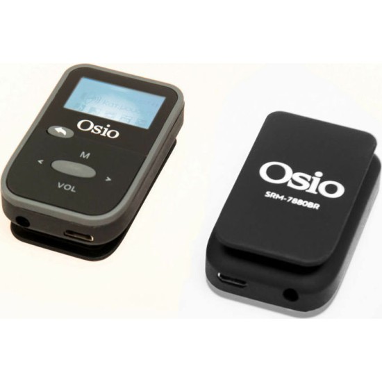 Osio MP3 Player-FM Radio Με Οθονη κ Κλιπ Ζωνης Μαυρο