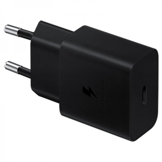 Samsung USB wall charger Type C 15W PD AFC + USB Type C cable EP-T1510XBEGEU Μαύρο