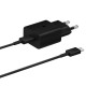 Samsung USB wall charger Type C 15W PD AFC + USB Type C cable EP-T1510XBEGEU Μαύρο
